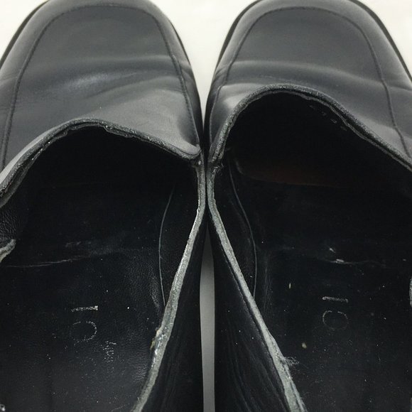 Men\'s VINTAGE Gucci Slip On Loafers Dress Shoes Size 40 E/7 E Wide Black Leather main image 5
